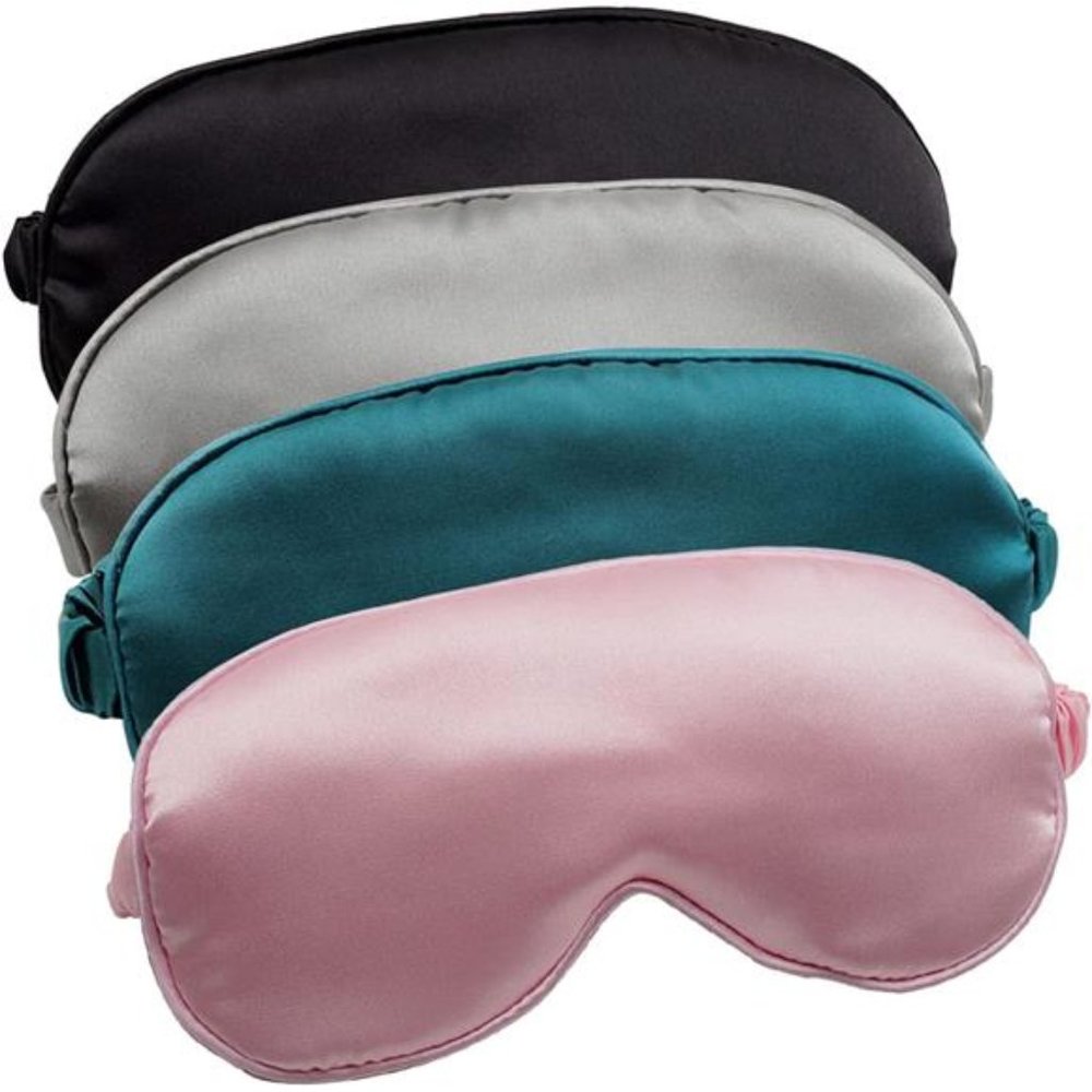 Sleep Mask 4Pack Silk EyeCover Soft Satin Blindfold Elastic Strap Night Eyeshade